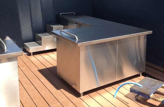 Custom fabricated stainless steel dog wash stations