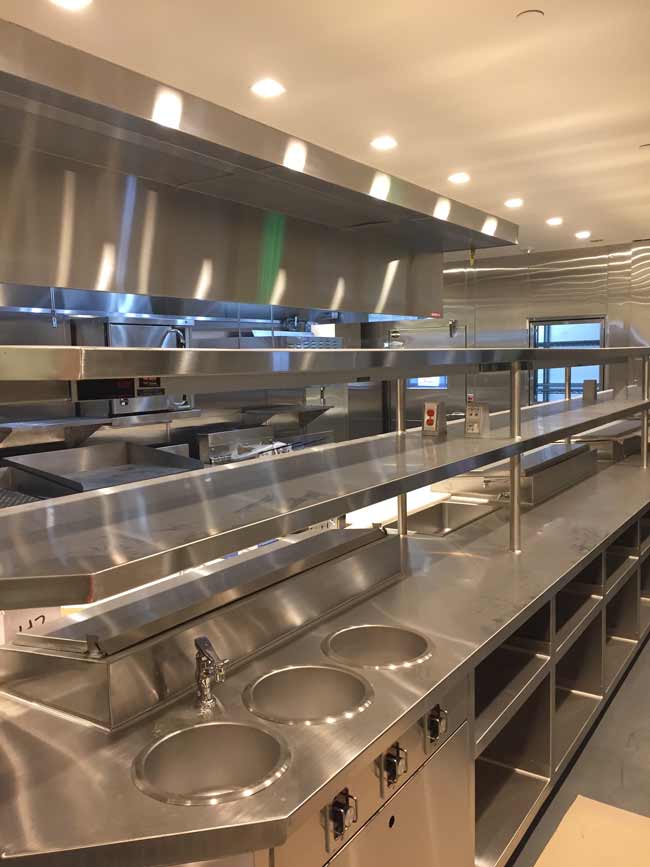 High end chefs counter and pass shelves