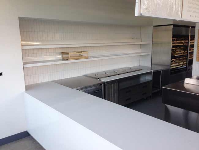 Custom Stainless Steel Shelves Power Coated White
