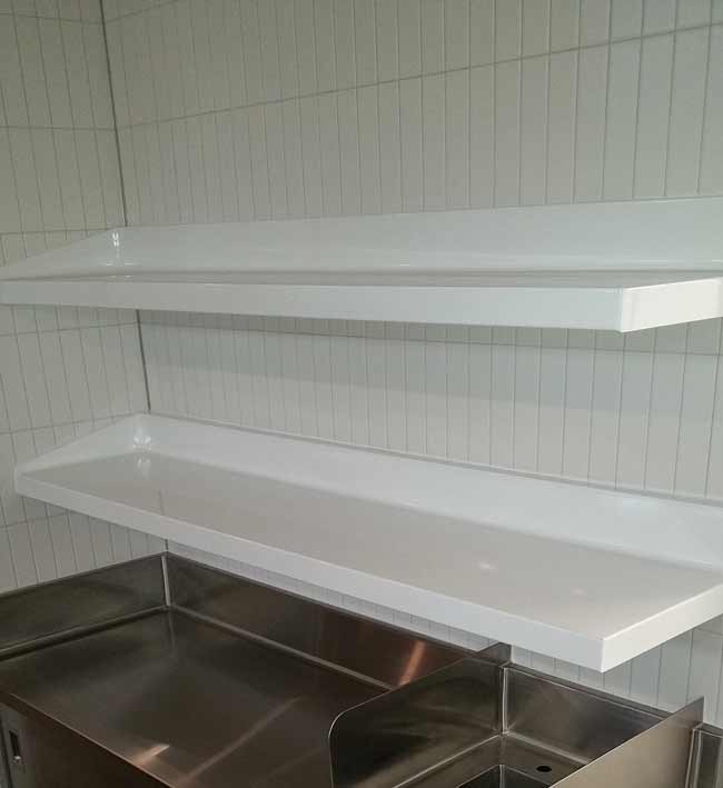 White Powder Coat Floating Wall Shelves