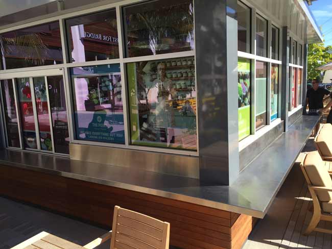 Welded in place custom stainless steel counters