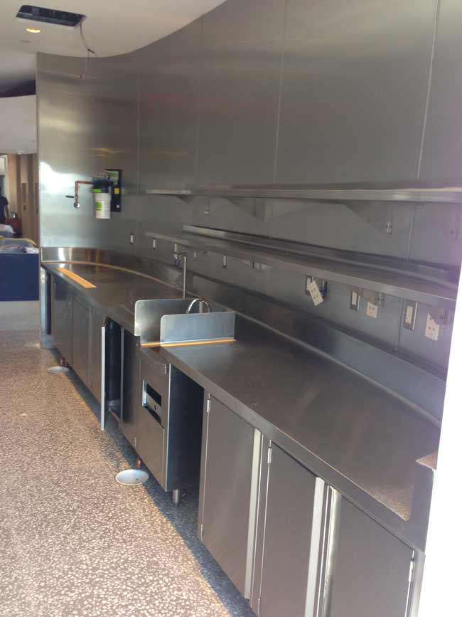 Custom Fabricated Beverage Counter to Match Wal Radius