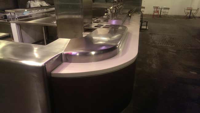 Double Round Stainless Steel Radius Countertop