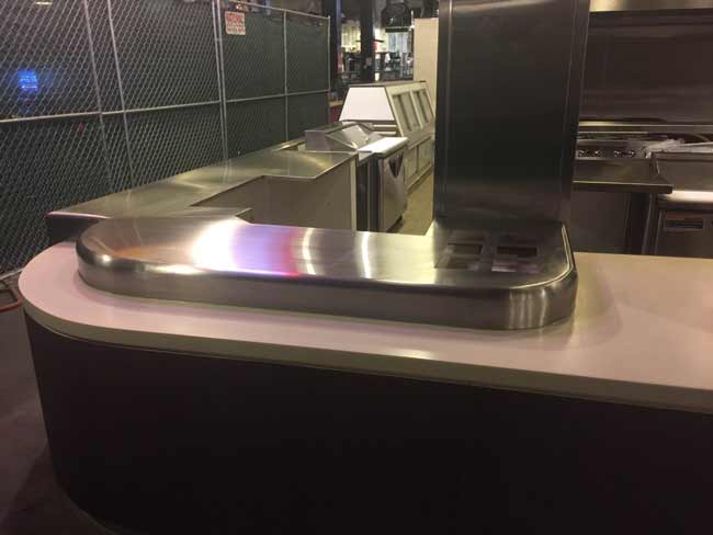 Radius in Stainless Steel Restaraunt