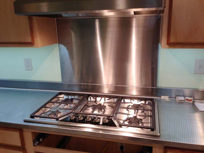 Custom Fabricated Countertops with Exaust Hood for a Home