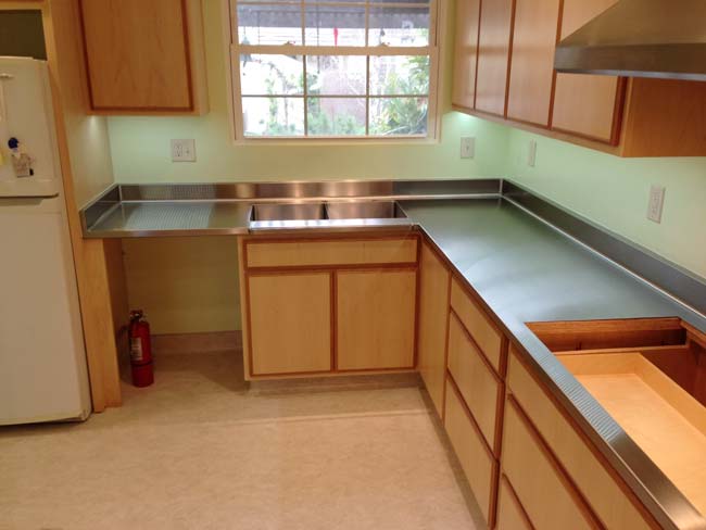 Custom Fabricated Stanless Steel Countertop in Califorina