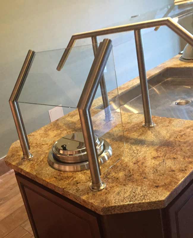 Finishing Touches Being Installed for New Stainless Steel Sneeze Guards in California